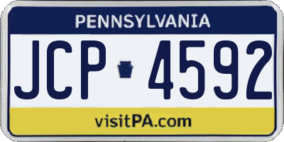 PA license plate JCP4592
