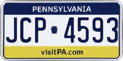 PA license plate JCP4593