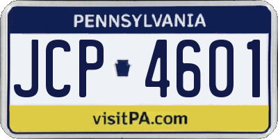 PA license plate JCP4601