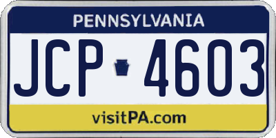 PA license plate JCP4603