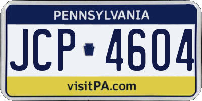 PA license plate JCP4604