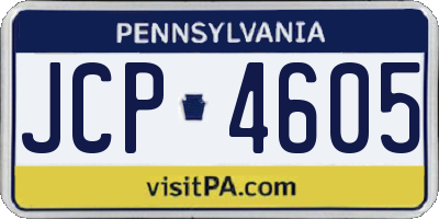 PA license plate JCP4605
