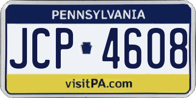PA license plate JCP4608