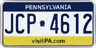PA license plate JCP4612