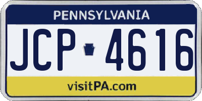 PA license plate JCP4616