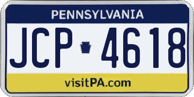 PA license plate JCP4618
