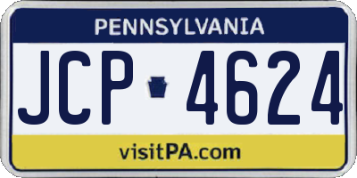 PA license plate JCP4624