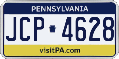 PA license plate JCP4628