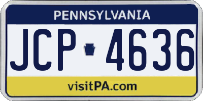 PA license plate JCP4636