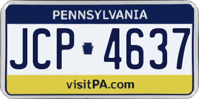 PA license plate JCP4637