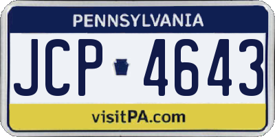 PA license plate JCP4643