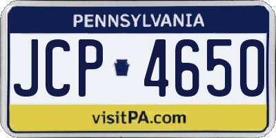 PA license plate JCP4650