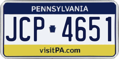 PA license plate JCP4651