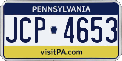 PA license plate JCP4653