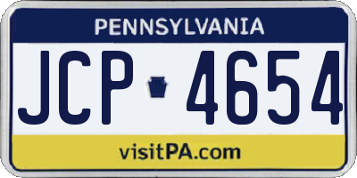 PA license plate JCP4654
