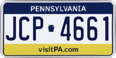 PA license plate JCP4661