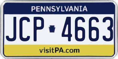 PA license plate JCP4663
