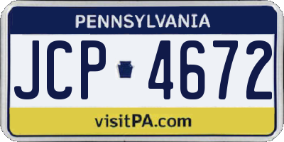 PA license plate JCP4672
