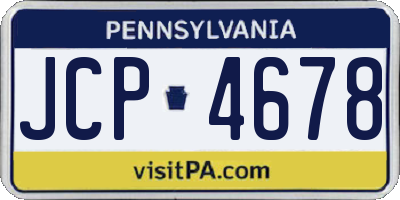 PA license plate JCP4678