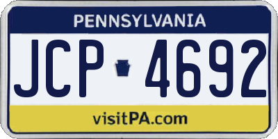 PA license plate JCP4692