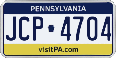 PA license plate JCP4704