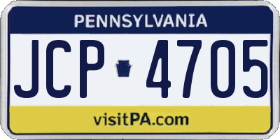 PA license plate JCP4705