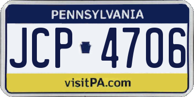 PA license plate JCP4706