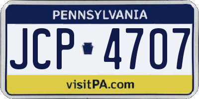 PA license plate JCP4707