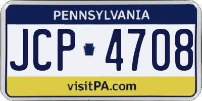 PA license plate JCP4708