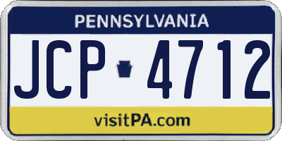 PA license plate JCP4712