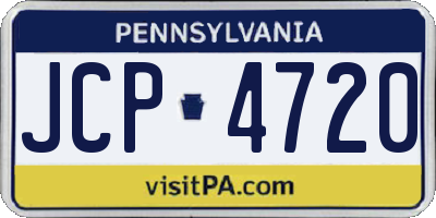 PA license plate JCP4720