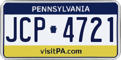 PA license plate JCP4721
