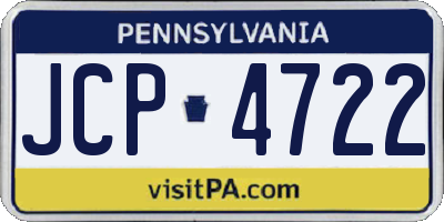 PA license plate JCP4722