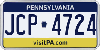PA license plate JCP4724