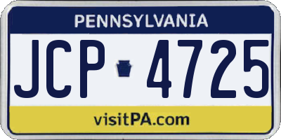PA license plate JCP4725