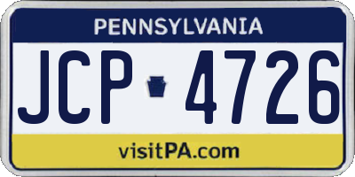 PA license plate JCP4726