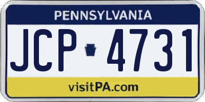 PA license plate JCP4731