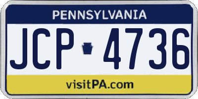 PA license plate JCP4736
