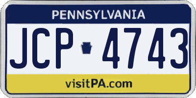 PA license plate JCP4743