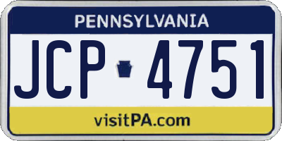 PA license plate JCP4751