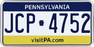 PA license plate JCP4752