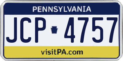 PA license plate JCP4757