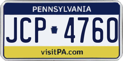 PA license plate JCP4760