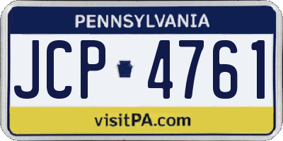 PA license plate JCP4761