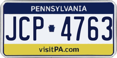 PA license plate JCP4763