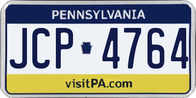 PA license plate JCP4764