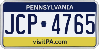 PA license plate JCP4765