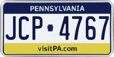 PA license plate JCP4767
