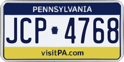 PA license plate JCP4768