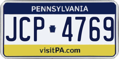 PA license plate JCP4769